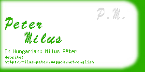peter milus business card